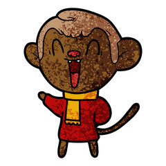 cartoon laughing monkey