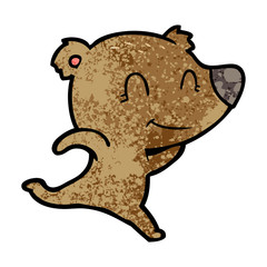 friendly bear running cartoon