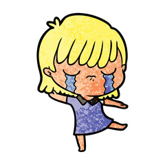 cartoon woman crying