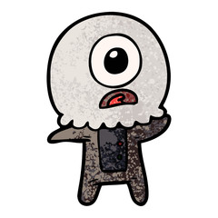 cartoon cyclops alien spaceman