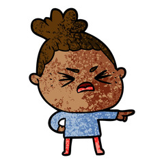 cartoon angry woman