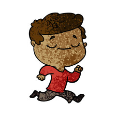 cartoon peaceful man running