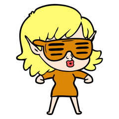 pretty cartoon elf girl