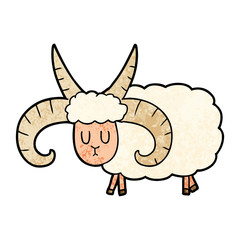 cartoon long horned ram