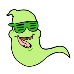 cartoon cool spooky ghost