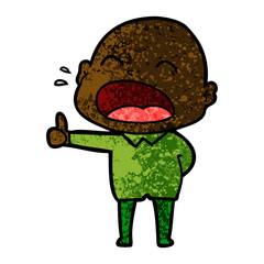cartoon shouting bald man