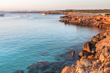 Cala Saona beach on sunset, Formentera, Spain © robertdering