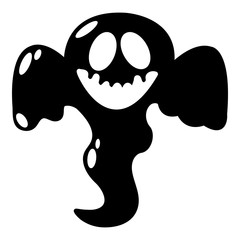 Ghost scaring icon, simple black style