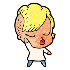 cartoon pretty hipster girl