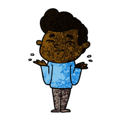 happy cartoon man shrugging