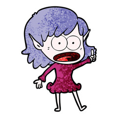 cartoon shocked elf girl