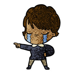cartoon woman crying