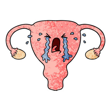cartoon uterus crying