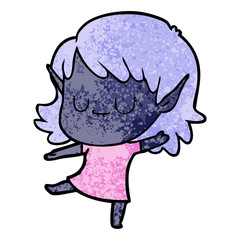 happy cartoon elf girl