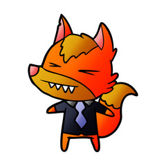 office worker fox cartoon character