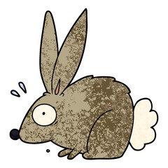 cartoon frightened rabbit
