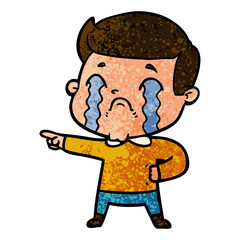 Obraz premium cartoon man crying