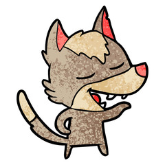 cartoon wolf laughing