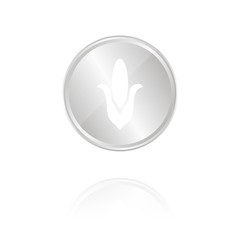 Mais - Silber Münze mit Reflektion