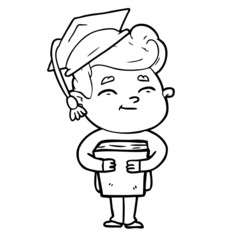 happy cartoon student