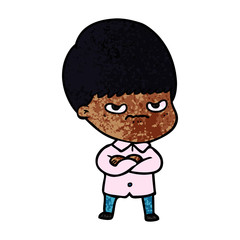 annoyed cartoon boy
