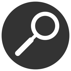 Search glass in circle. Vector icon.