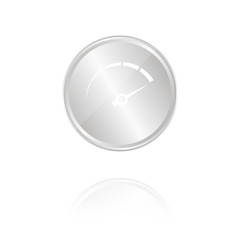Tachometer - Silber Münze mit Reflektion
