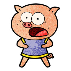 cartoon pig shouting