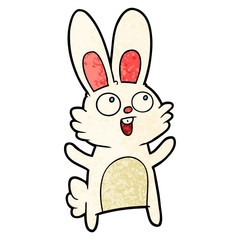 happy cartoon rabbit