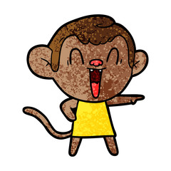 cartoon laughing monkey