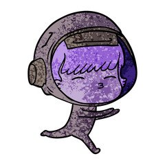 cartoon curious astronaut