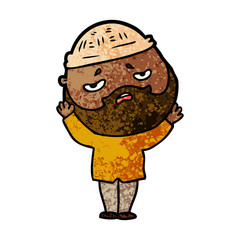 cartoon worried man with beard