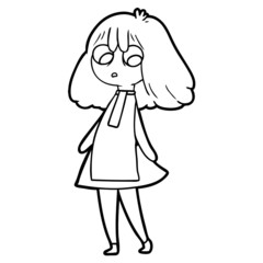 cartoon girl in dress