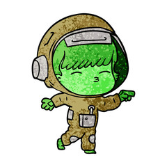 cartoon curious astronaut