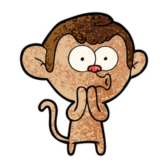 Obraz na płótnie Canvas cartoon hooting monkey