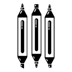 Marker pen icon, simple black style