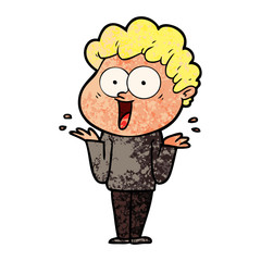 cartoon happy man