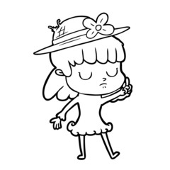 cartoon indifferent woman