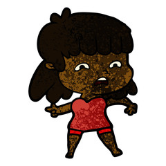 cartoon worried woman