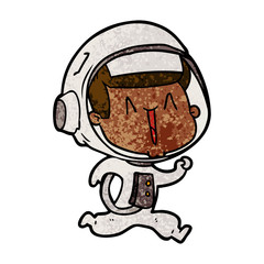 happy cartoon astronaut