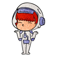 cartoon curious astronaut