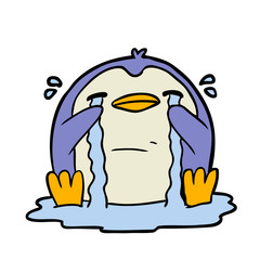 cartoon crying penguin