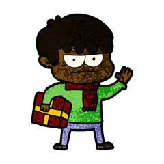 annoyed cartoon boy