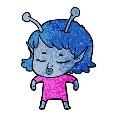 cute alien girl cartoon