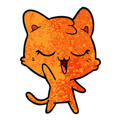 happy cartoon cat