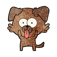 Obraz na płótnie Canvas cartoon dog with tongue sticking out