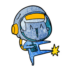 happy cartoon astronaut dancing
