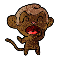 shouting cartoon monkey