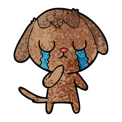 cute cartoon dog crying