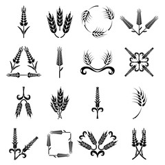 Ear corn icons set, simple style